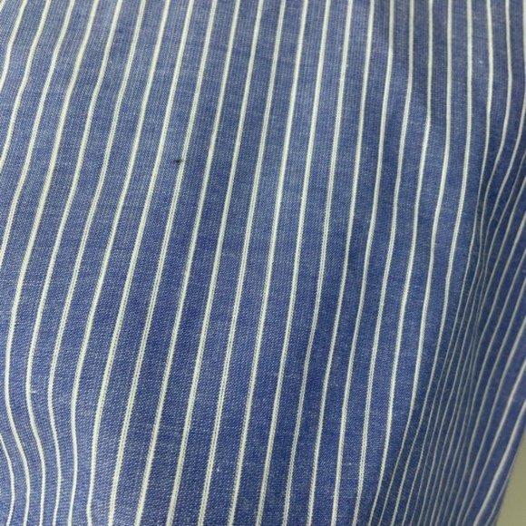 Off the Shoulder Paige Blouse Blue Ticking Tie Detail - Picture 8 of 8